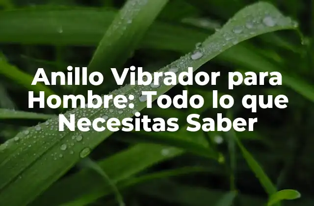 Anillo Vibrador para Hombre: Todo Lo que Necesitas Saber