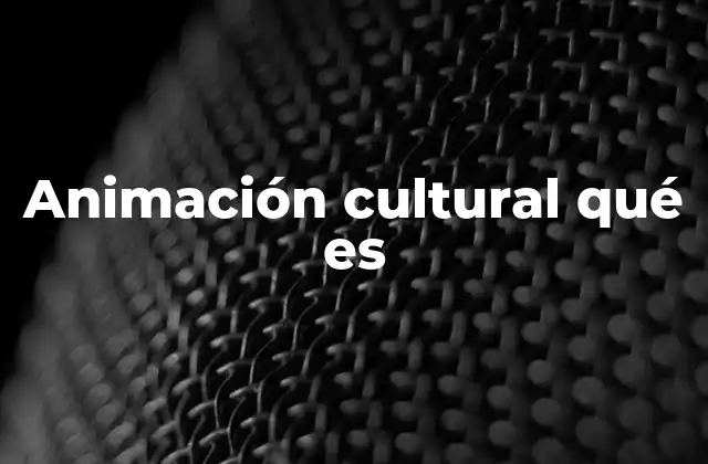 Animación Cultural Qué es
