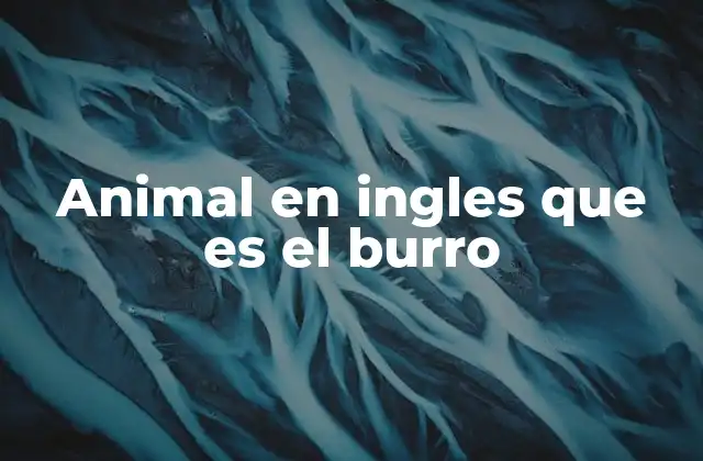Animal en Ingles que es el Burro