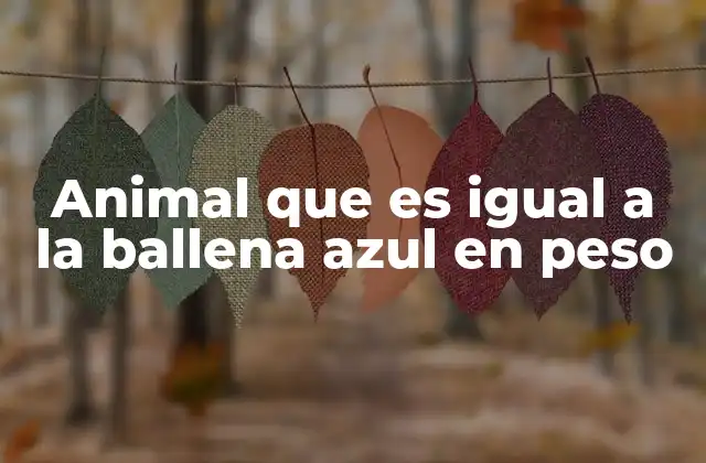 Animal que es Igual a la Ballena Azul en Peso