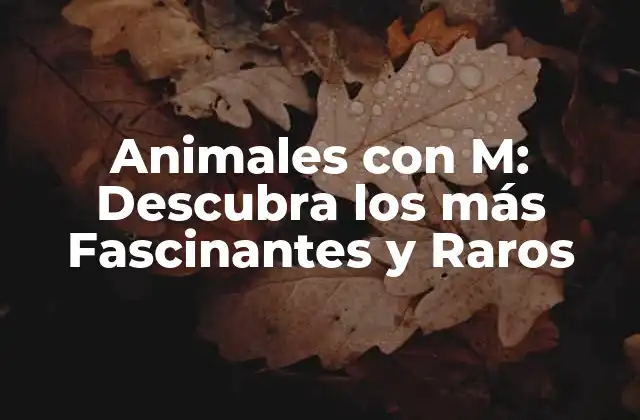 Animales con M: Descubra los Más Fascinantes y Raros