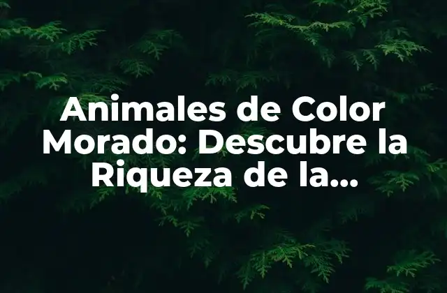 Animales de Color Morado: Descubre la Riqueza de la Naturaleza
