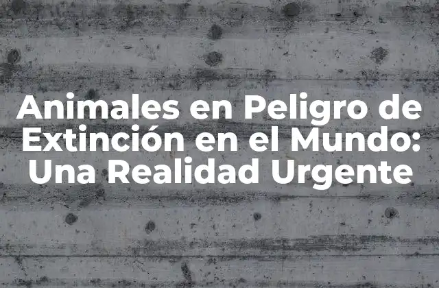 Animales en Peligro de Extinción en el Mundo: una Realidad Urgente