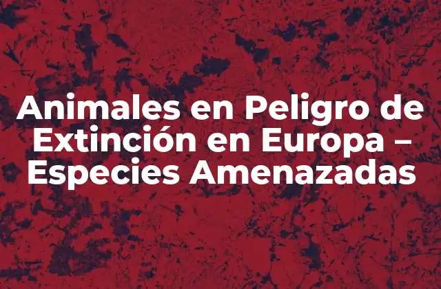 Animales en Peligro de Extinción en Europa – Especies Amenazadas