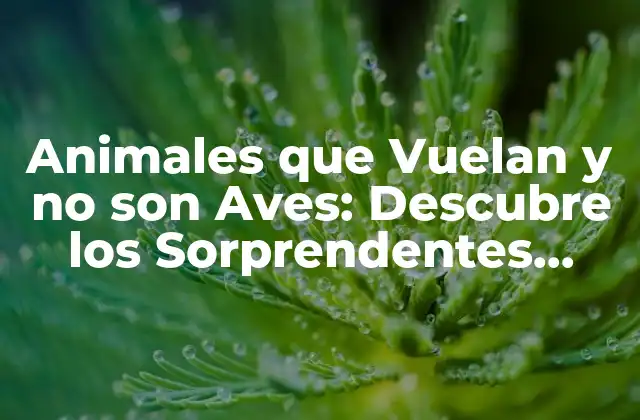 Animales que Vuelan y No Son Aves: Descubre los Sorprendentes Ejemplos