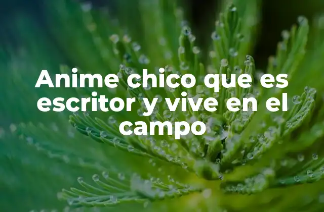 Anime Chico que es Escritor y Vive en el Campo