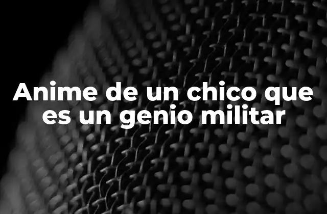 Anime de un Chico que es un Genio Militar 2 Personajes jóvenes que destacan en el arte de la guerra