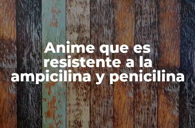 Anime que es Resistente a la Ampicilina y Penicilina 2 Cómo el anime explora la ciencia de la resistencia bacteriana