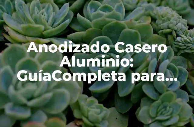Anodizado Casero Aluminio: Guíacompleta para Principiantes