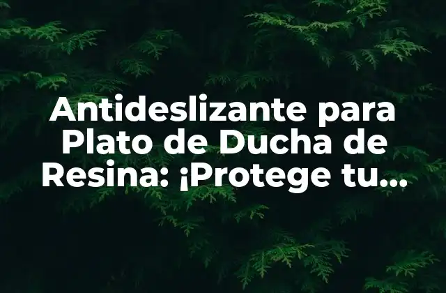Antideslizante para Plato de Ducha de Resina: ¡protege Tu Seguridad!