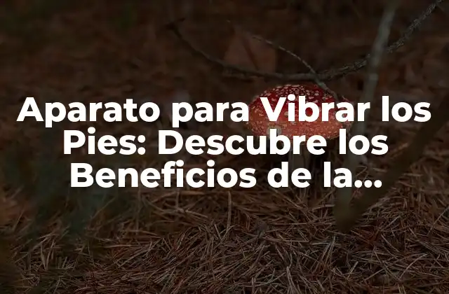 Aparato para Vibrar los Pies: Descubre los Beneficios de la Estimulación Vibratoria