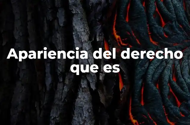 Apariencia Del Derecho que es