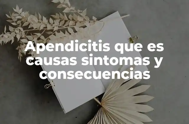 Apendicitis que es Causas Sintomas y Consecuencias
