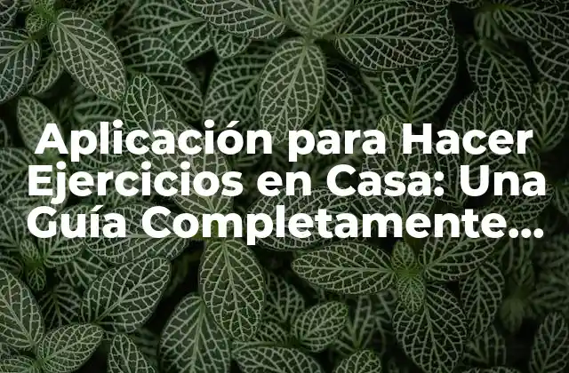 Aplicación para Hacer Ejercicios en Casa: una Guía Completamente Gratuita