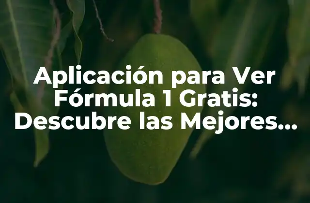Aplicación para Ver Fórmula 1 Gratis: Descubre las Mejores Opciones 2 ¿Qué es una Aplicación para Ver Fórmula 1 Gratis?