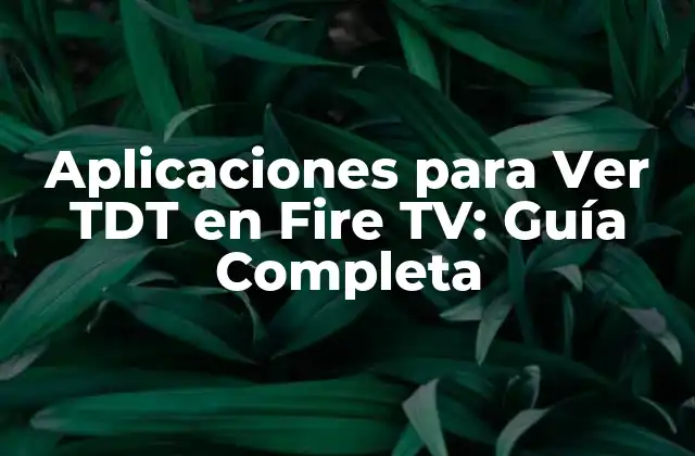 Aplicaciones para Ver Tdt en Fire Tv: Guía Completa