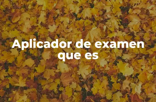 Aplicador de Examen que es