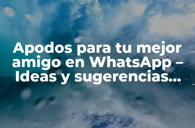 Apodos para Tu Mejor Amigo en Whatsapp – Ideas y Sugerencias Divertidas