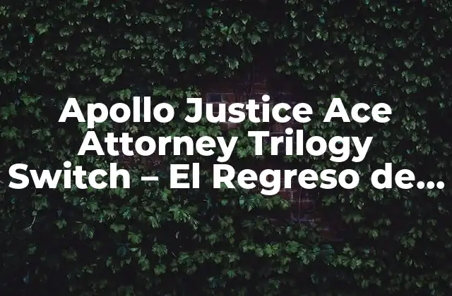 Apollo Justice Ace Attorney Trilogy Switch – el Regreso de la Justicia