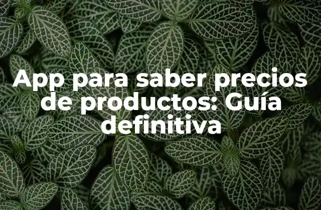 App para Saber Precios de Productos: Guía Definitiva