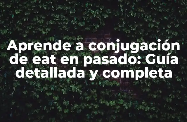 Aprende a Conjugación de Eat en Pasado: Guía Detallada y Completa