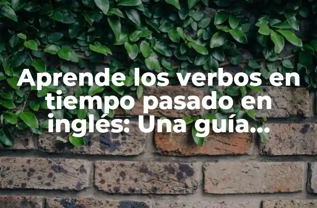 Aprende los Verbos en Tiempo Pasado en Inglés: una Guía Completa y Práctica