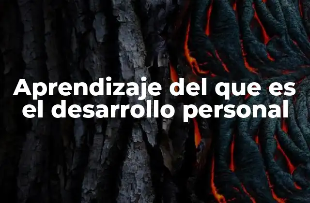 Aprendizaje Del que es el Desarrollo Personal