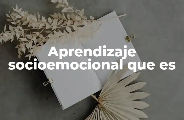 Aprendizaje Socioemocional que es