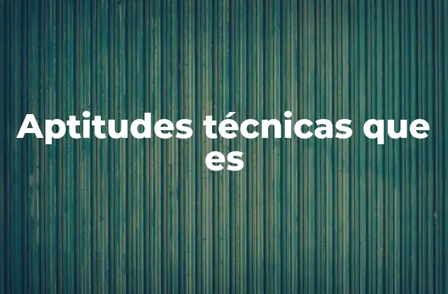 Aptitudes Técnicas que es