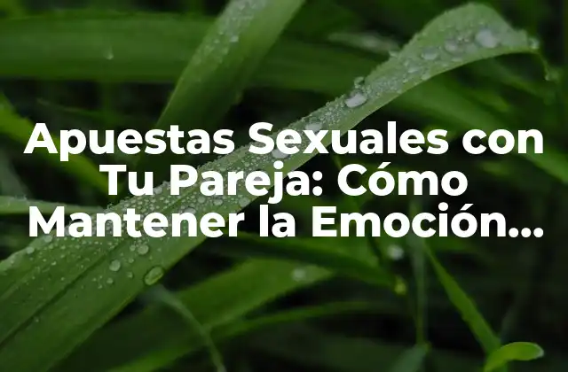 Apuestas Sexuales con Tu Pareja: Cómo Mantener la Emoción en la Relación