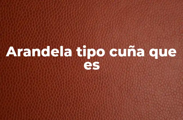 Arandela Tipo Cuña que es