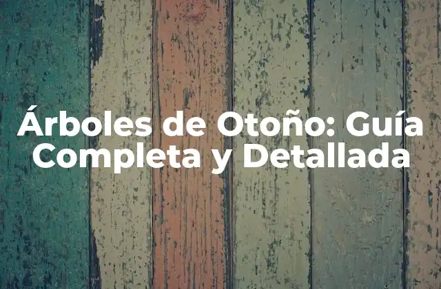 Árboles de Otoño: Guía Completa y Detallada