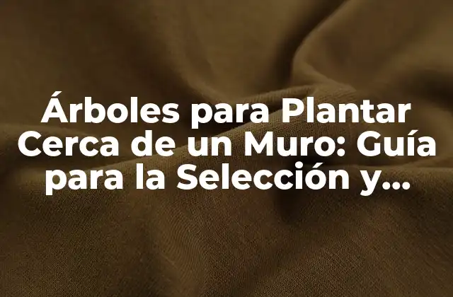 ¿Cuáles son los Beneficios de Plantar un Árbol Cerca de un Muro?