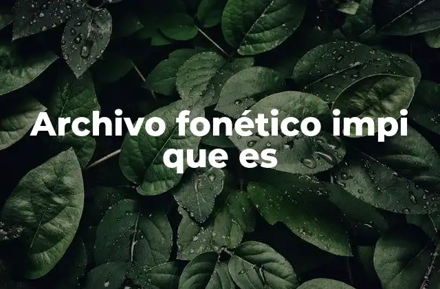 Archivo Fonético Impi que es