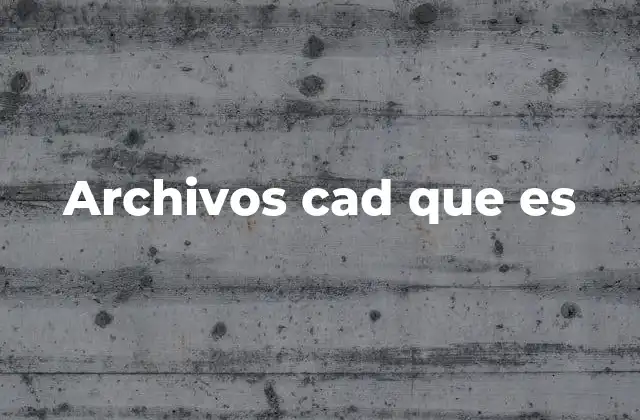 Archivos Cad que es