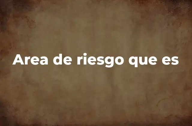 Area de Riesgo que es