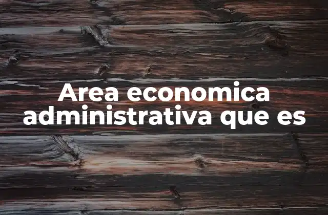Area Economica Administrativa que es