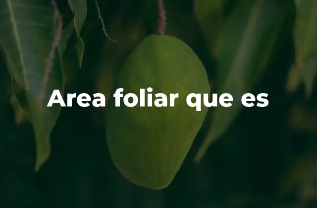 Area Foliar que es