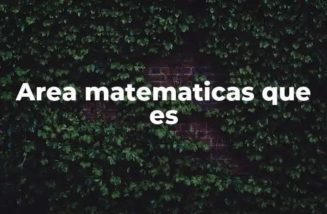 Area Matematicas que es