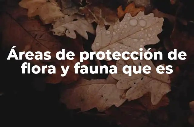 Áreas de Protección de Flora y Fauna que es