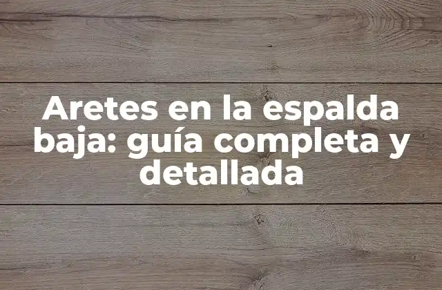 Aretes en la Espalda Baja: Guía Completa y Detallada 2 ¿Por qué elegir aretes en la espalda baja?