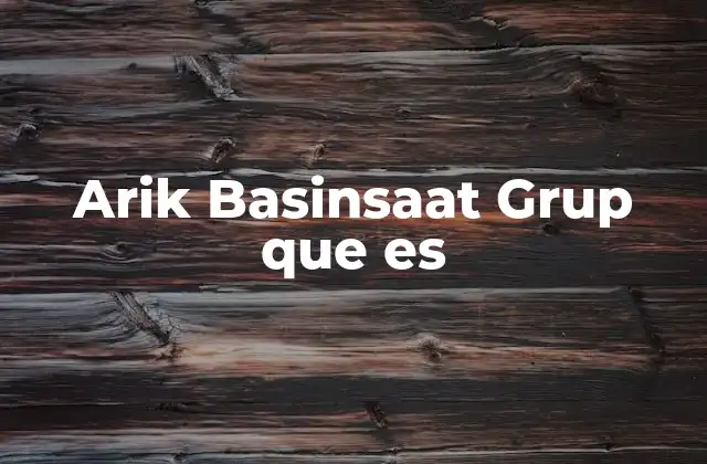 Arik Basinsaat Grup que es