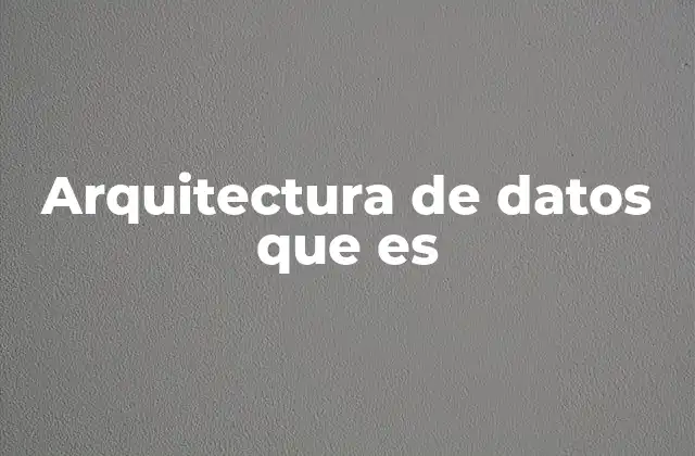 Arquitectura de Datos que es