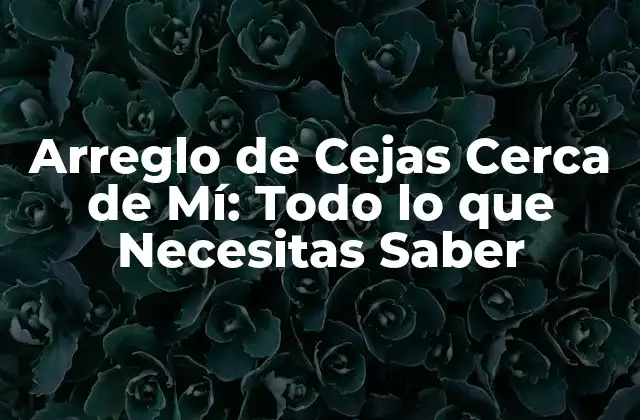 Arreglo de Cejas Cerca de Mí: Todo Lo que Necesitas Saber
