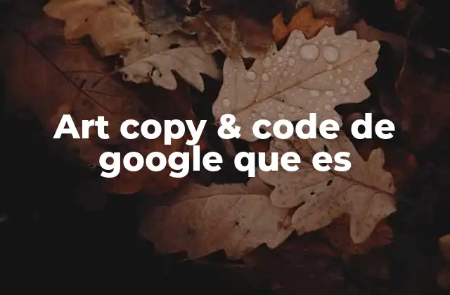 Art Copy & Code de Google que es