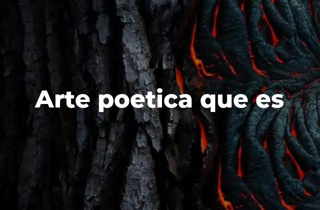 Arte Poetica que es
