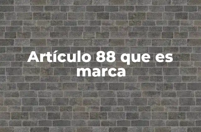 Artículo 88 que es Marca