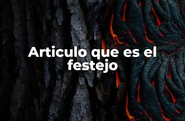 Articulo que es el Festejo