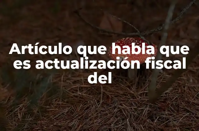 Artículo que Habla que es Actualización Fiscal Del