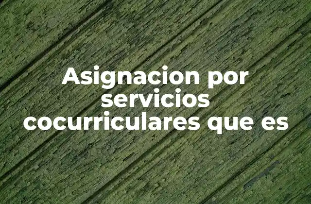 Asignacion por Servicios Cocurriculares que es